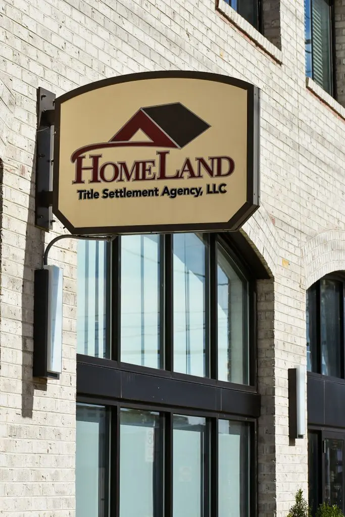 Homeland Title Settlement Sign Homeland Title Settlement Sign